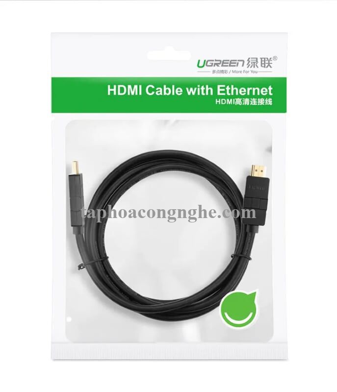 Ugreen 10127 3M màu đen Cáp tín hiệu HDMI đầu xoay 180 độ cao cấp HD105 30010127